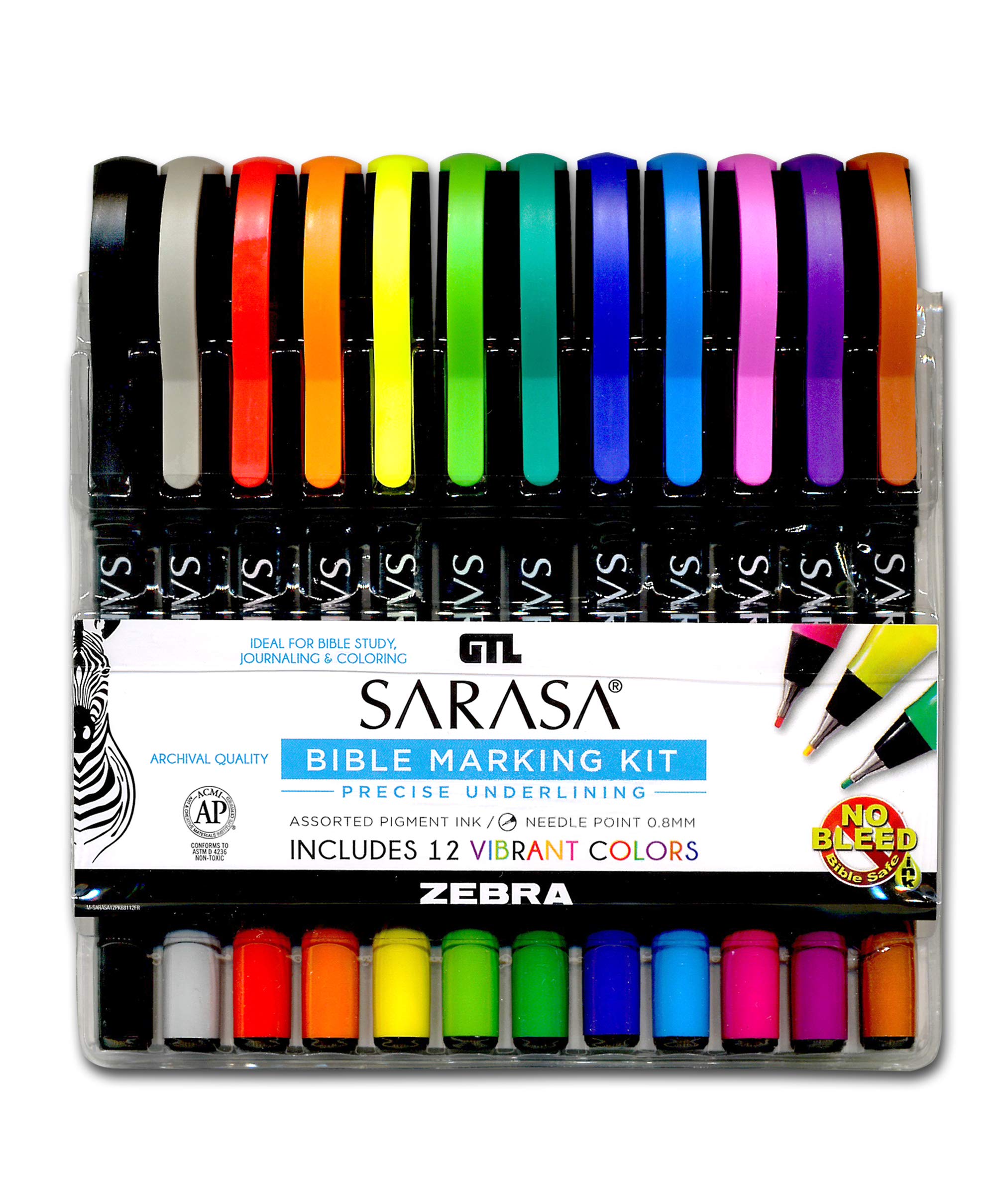 Zebra Sarasa Bible Marking Kit (12 Colours)