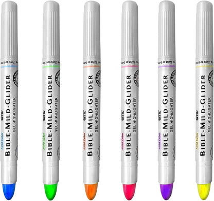 G.T. Luscombe Company, Inc. Bible Mild-Glider Gel Highlighter, Bible Study, No Bleed Solid, No Smearing or Fading, Long Lasting, Translucent Color Dry Marker, Mild Green