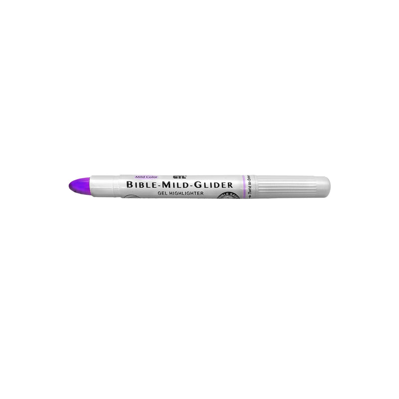 G.T. Luscombe Company, Inc. Bible Mild-Glider Gel Highlighter, Bible Study, No Bleed Solid, No Smearing or Fading, Long Lasting, Translucent Color Dry Marker, Mild Violet