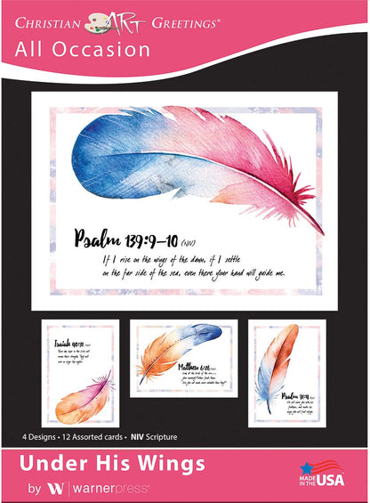Under His Wings - All Occasion Greeting Cards - NIV Scripture - (Box of 12