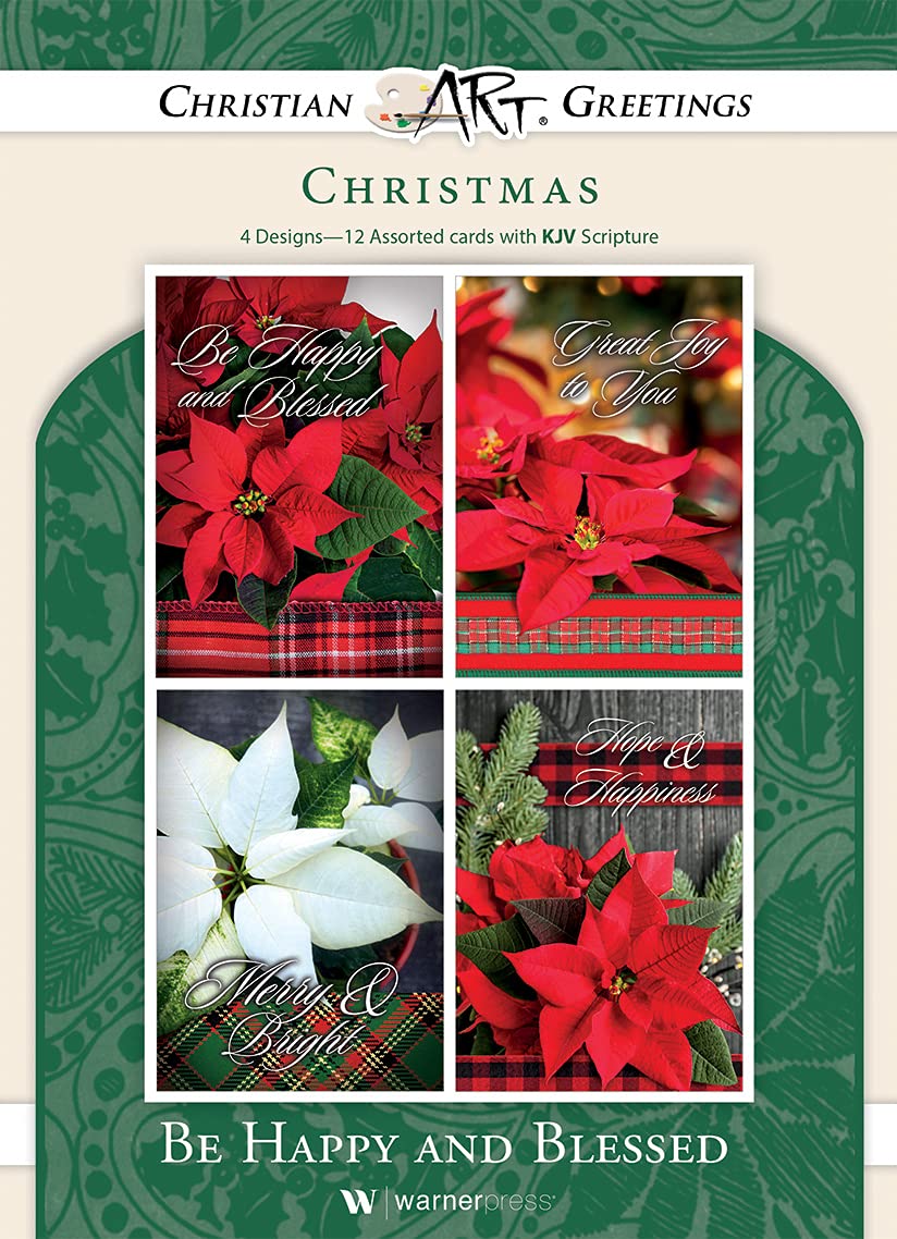 Be Happy and Blessed- Assorted Boxed Greeting Cards - Christmas - KJV Scripture - (Box of 12