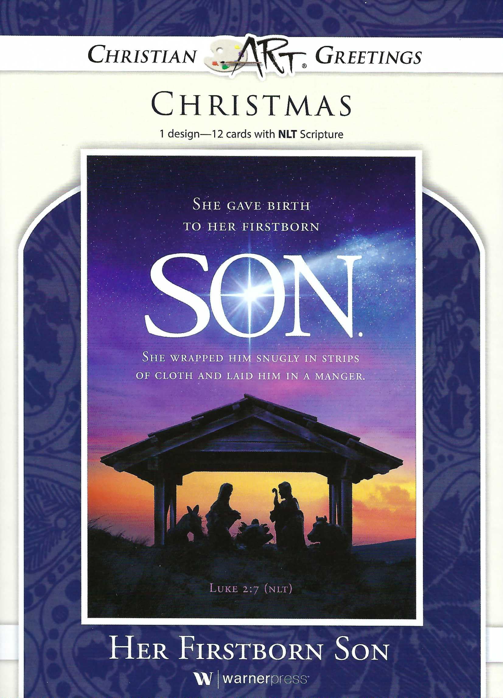 Her First Born Son - Boxed Greeting Cards - Christmas - NLT Scripture - (Box of 12)