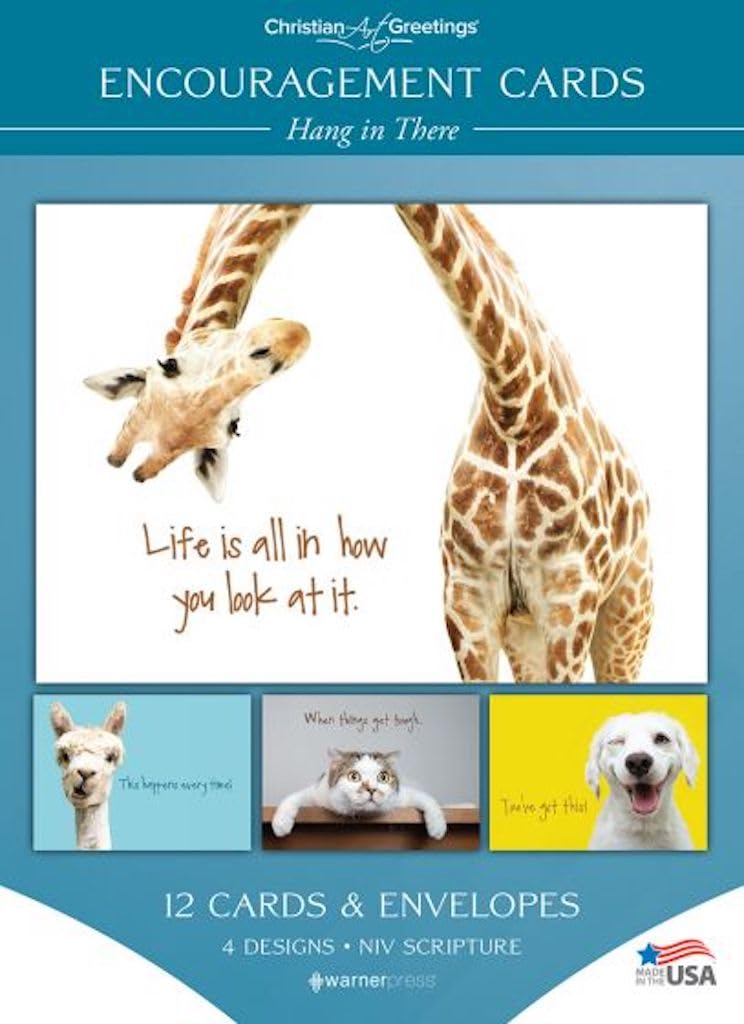 Warner Press G3474 Hang in There Encouragment Assorted Cards with NIV Scripture - Box of 12