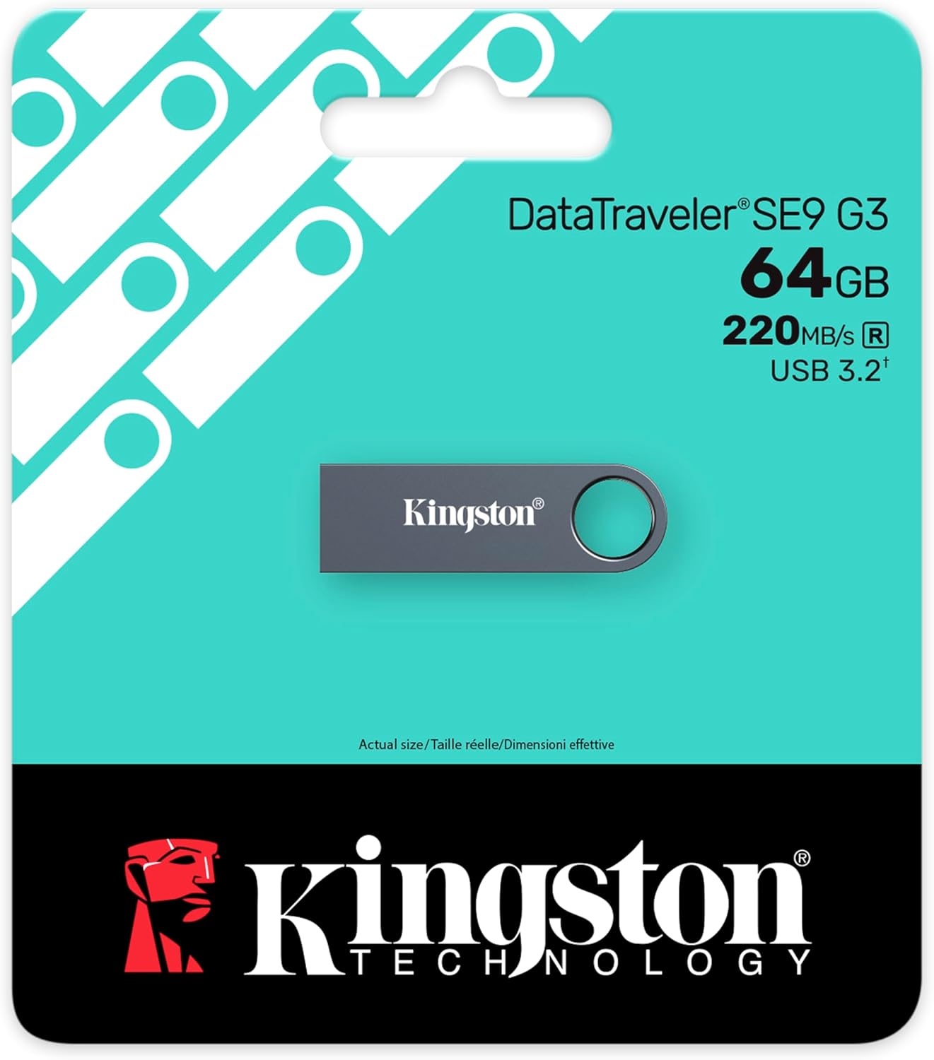Kingston DataTraveler SE9 Gen 3 - 64GB - 220MB/s lectura - Metálica - Unidad USB 3.2 Gen 1 -Níquel oscuro