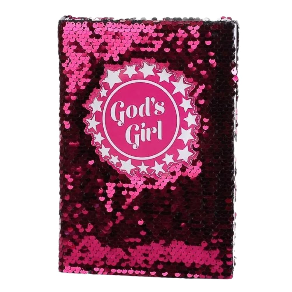 Swanson Christian Products - Reversible Sequin Fabric Cover - Writing Journal - 8.25 x 5.75 Inches - 160 Lined Pages (God's Girl