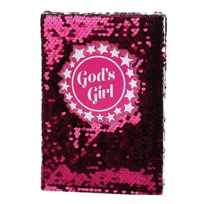 Swanson Christian Products - Reversible Sequin Fabric Cover - Writing Journal - 8.25 x 5.75 Inches - 160 Lined Pages (God's Girl
