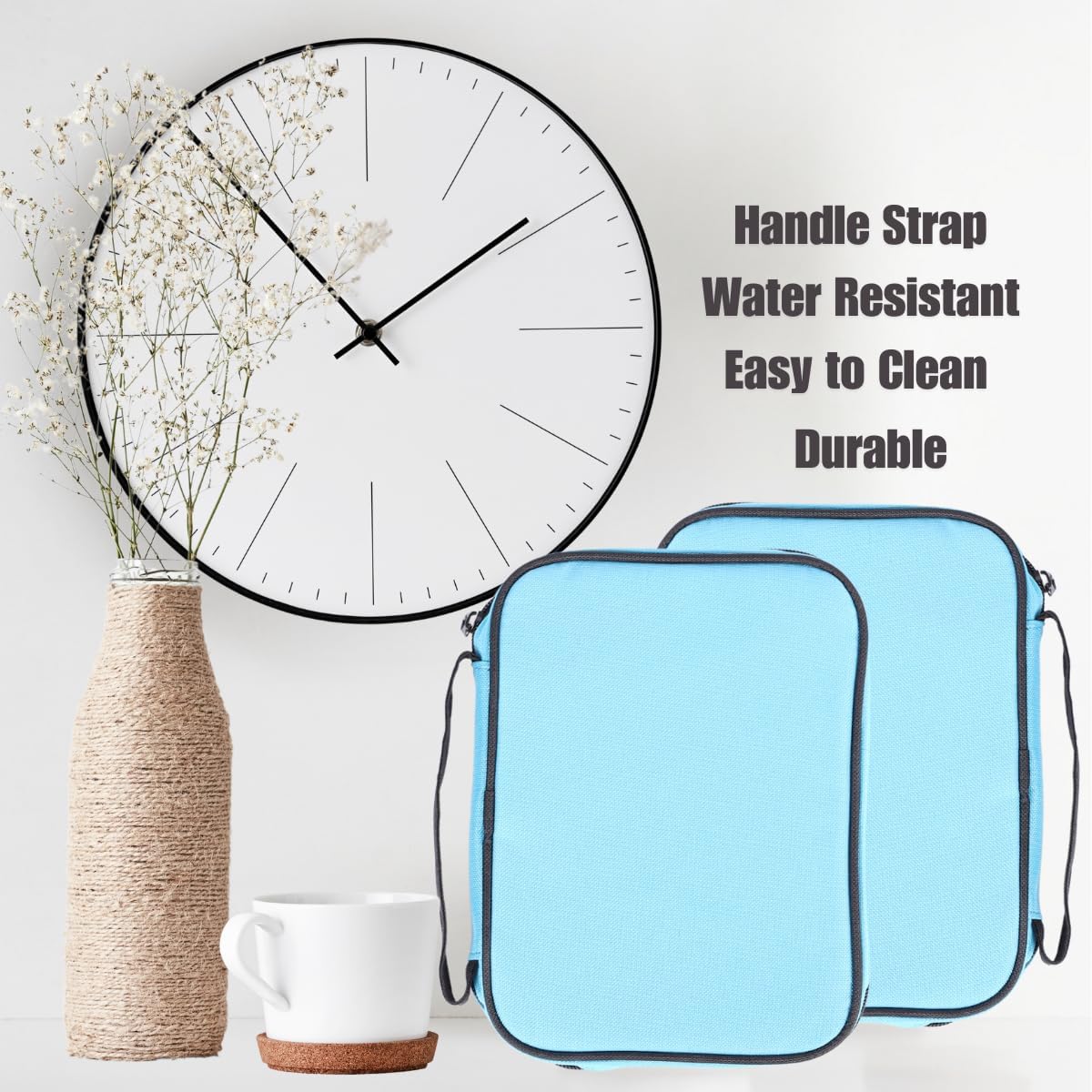 Bible Cover Canvas Black/ Sky Blue, Large
