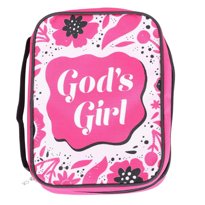 Swanson Christian Products God's Girl | Large | Pink Bible Covers for Girls | Bible Carrying Case | Bible Protective Case| Church Bag Made in Canvas with Handle Zipper Penloop