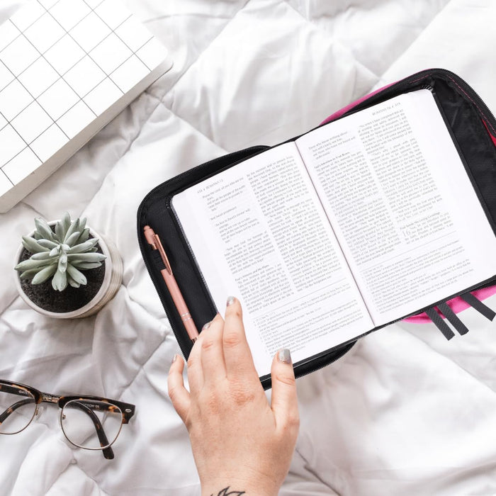 Swanson Christian Products God's Girl | Large | Pink Bible Covers for Girls | Bible Carrying Case | Bible Protective Case| Church Bag Made in Canvas with Handle Zipper Penloop