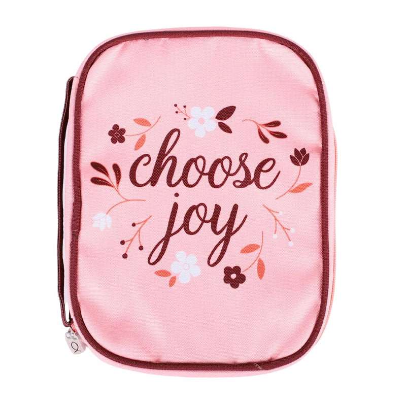 Choose Joy Medium Bible Cover | Bible Holder | Bible Bag| Bible Carrying Case | Bible Protective Case | Made in Canvas with Handle | Zipper, Pen Loop