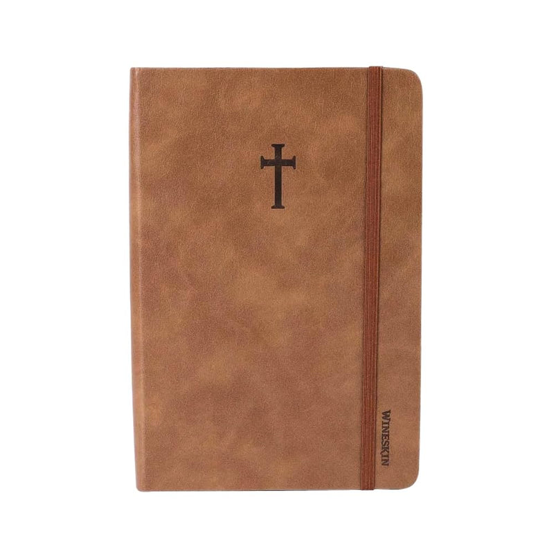 Swanson Christian Products - Brown Wineskin Leather - Hardbound Cover Journal - 420 Lined Pages - 8.3 x 5.8 Inches A5 Size - Daily Inspirational Writing Notebook for School, Business, Office, Travel