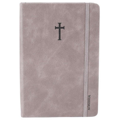 Swanson Christian Products - Grey Wineskin Leather - Hardbound Cover Journal - 420 Lined Pages - 8.3 x 5.8 Inches A5 Size - Daily Inspirational Writing Notebook for School, Business, Office, Travel