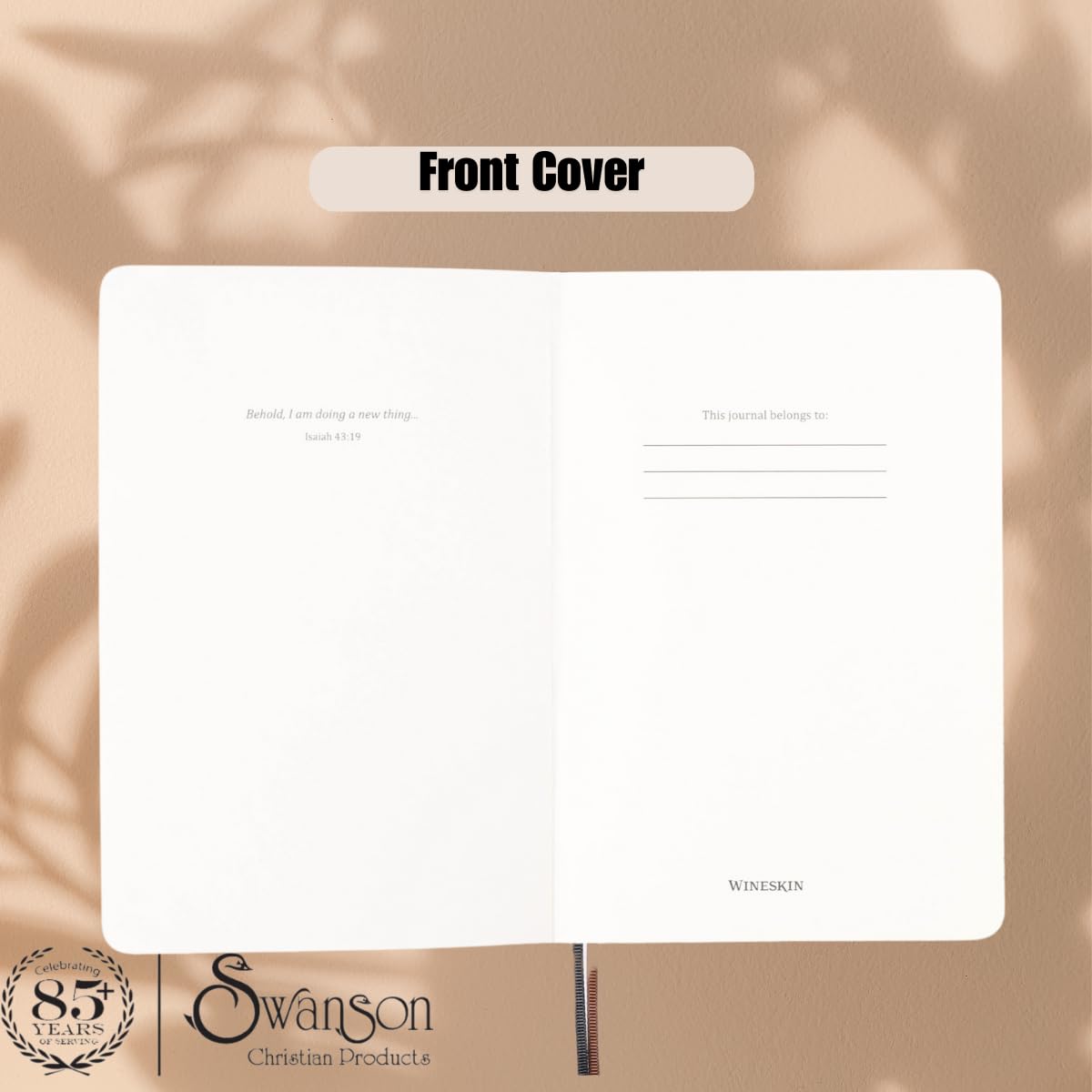 Swanson Christian Products - Grey Wineskin Leather - Hardbound Cover Journal - 420 Lined Pages - 8.3 x 5.8 Inches A5 Size - Daily Inspirational Writing Notebook for School, Business, Office, Travel