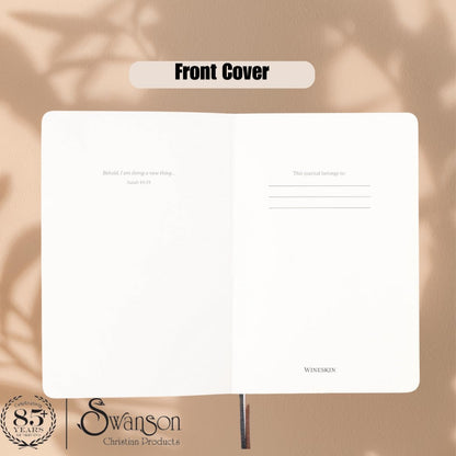Swanson Christian Products - Grey Wineskin Leather - Hardbound Cover Journal - 420 Lined Pages - 8.3 x 5.8 Inches A5 Size - Daily Inspirational Writing Notebook for School, Business, Office, Travel