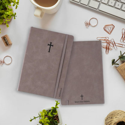 Swanson Christian Products - Grey Wineskin Leather - Hardbound Cover Journal - 420 Lined Pages - 8.3 x 5.8 Inches A5 Size - Daily Inspirational Writing Notebook for School, Business, Office, Travel