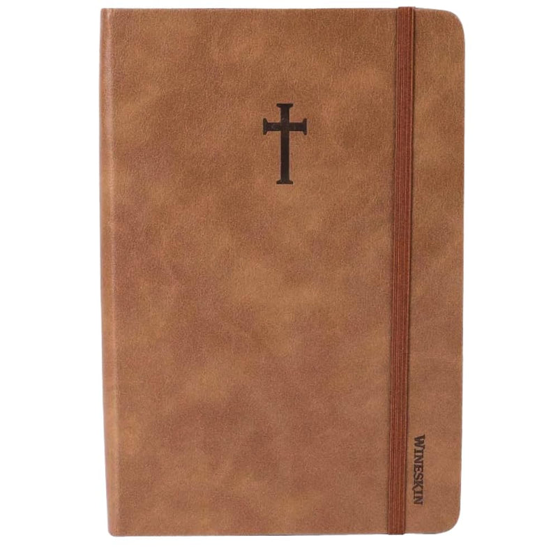 Swanson Christian Products Brown Wineskin Journal | Faux Leather Notebook | A5 Softcover Notebook | 196 College Ruled Pages | Daily Journal for Writing Work Notebook Note-Taking