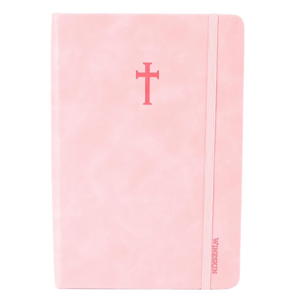 Swanson Christian Products - Rose Wineskin Leather - Hardbound Cover Journal - 420 Lined Pages - 8.3 x 5.8 Inches A5 Size - Daily Inspirational Writing Notebook for School, Business, Office, Travel