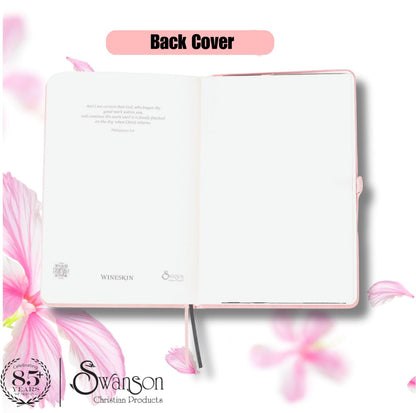 Swanson Christian Products - Rose Wineskin Leather - Hardbound Cover Journal - 420 Lined Pages - 8.3 x 5.8 Inches A5 Size - Daily Inspirational Writing Notebook for School, Business, Office, Travel