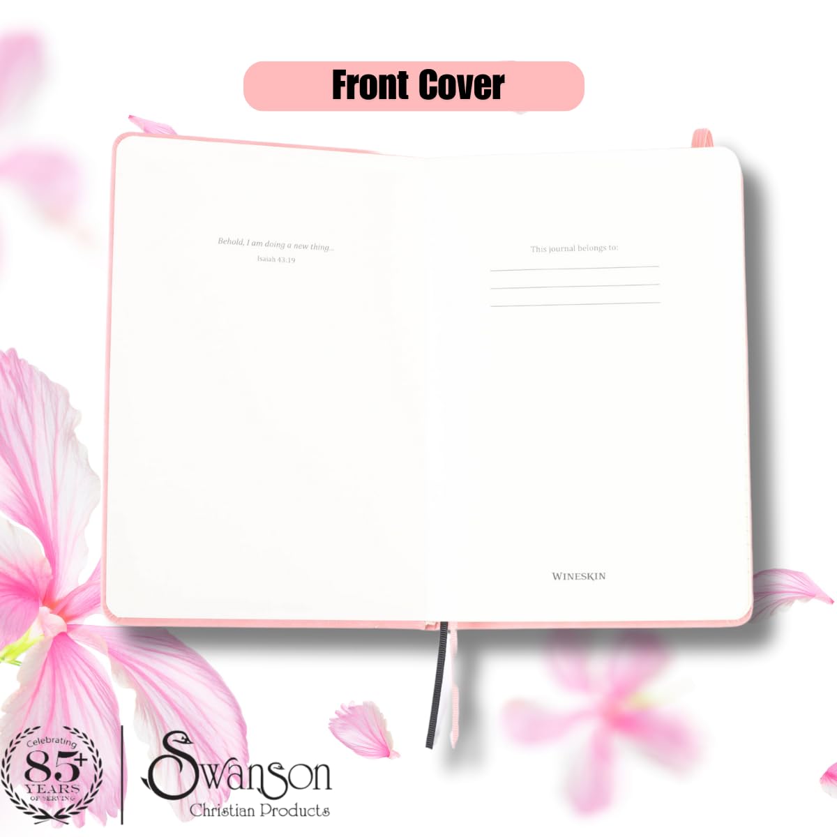 Swanson Christian Products - Rose Wineskin Leather - Hardbound Cover Journal - 420 Lined Pages - 8.3 x 5.8 Inches A5 Size - Daily Inspirational Writing Notebook for School, Business, Office, Travel