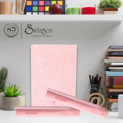 Swanson Christian Products - Rose Wineskin Leather - Hardbound Cover Journal - 420 Lined Pages - 8.3 x 5.8 Inches A5 Size - Daily Inspirational Writing Notebook for School, Business, Office, Travel