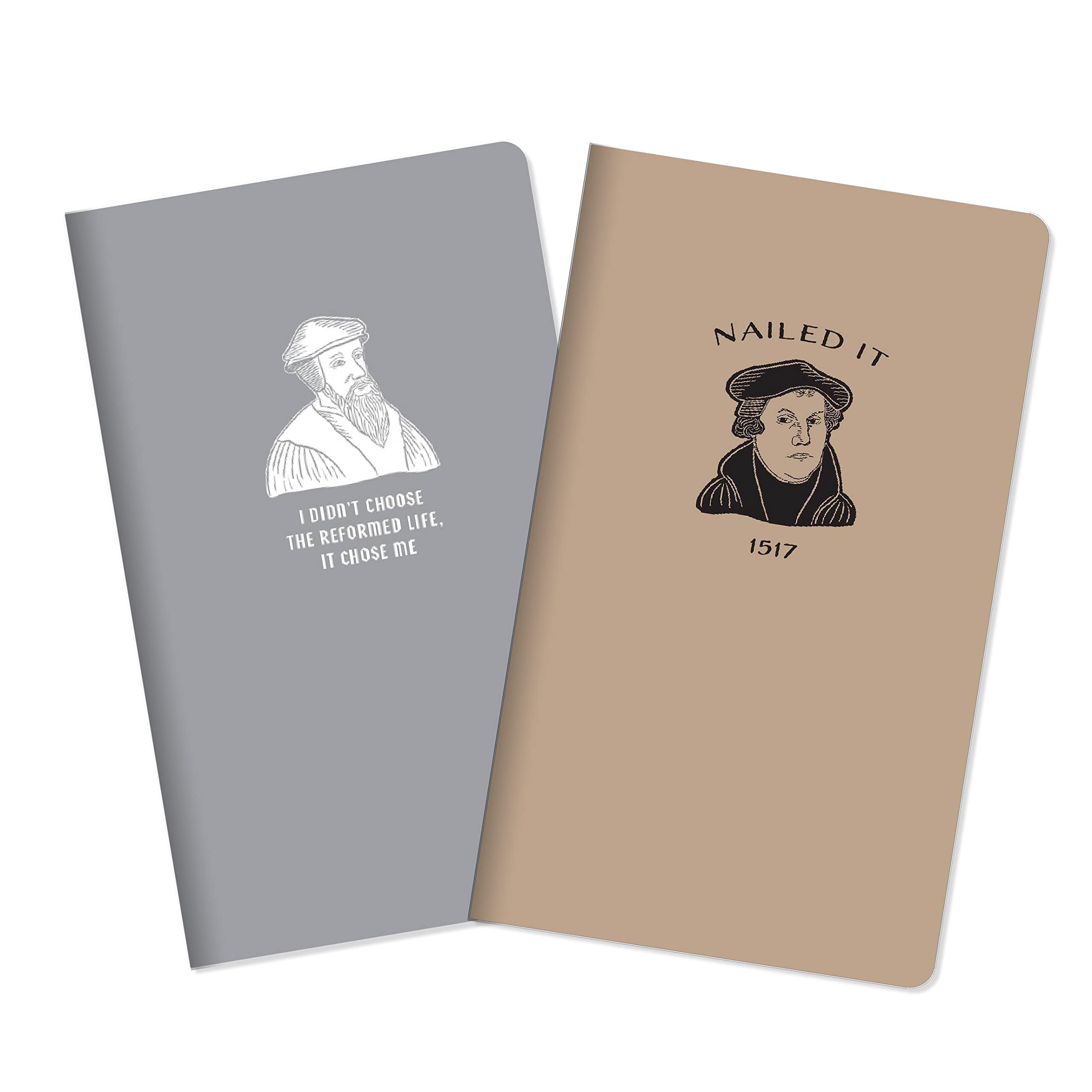 Bella Paper Heroes from Church History - 1500s Journal 2 pack, 5 x 8.25 inches, softcover, lined notebooks for notes & journaling, John Calvin & Martin Luther