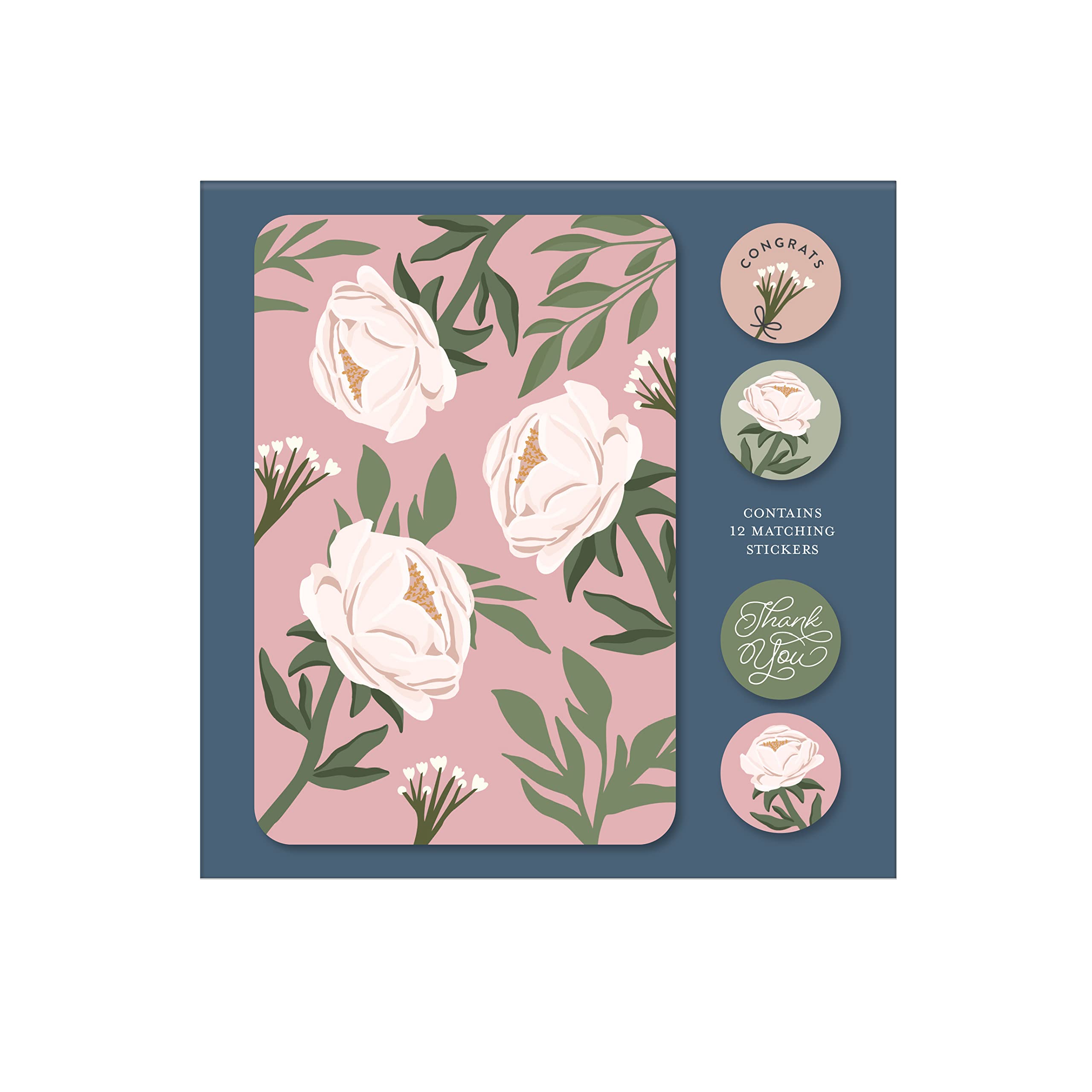 Bella Paper Botanical Blessings Assorted Note Card Set - Pack of 12-3.5" x 5.25" Printed Textured Art Paper, 3 floral Designs, Cards with Bible verses inside, Matching Stickers and Envelopes