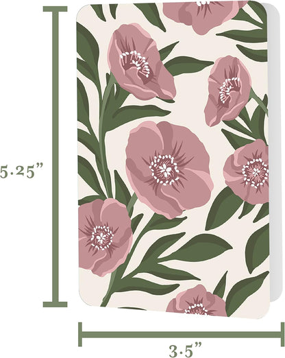 Bella Paper Botanical Blessings Assorted Note Card Set - Pack of 12-3.5" x 5.25" Printed Textured Art Paper, 3 floral Designs, Cards with Bible verses inside, Matching Stickers and Envelopes