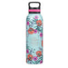 Christian Art Gifts Stainless Steel Double Wall Vacuum Insulated Water Bottle for Women: His Grace is Sufficient - 2 Corinthians 12:9 Inspirational Verse w/Carry Handle Lid, Teal Multi Floral, 24 oz.