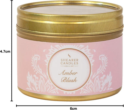 Amber Blush Scented Candle in a Tin