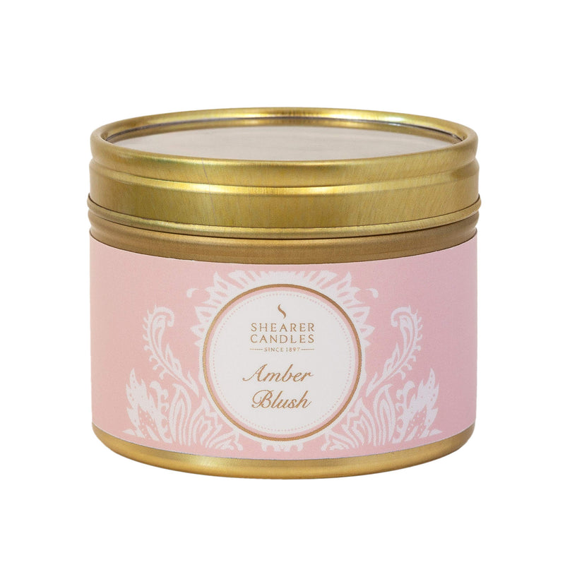 Amber Blush Scented Candle in a Tin