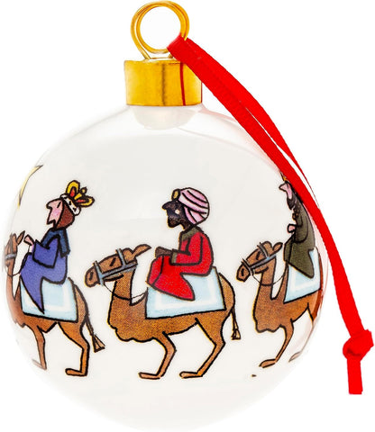 Alison Gardiner Fine Bone China 6 Centimetre Christmas Tree Bauble (Nativity