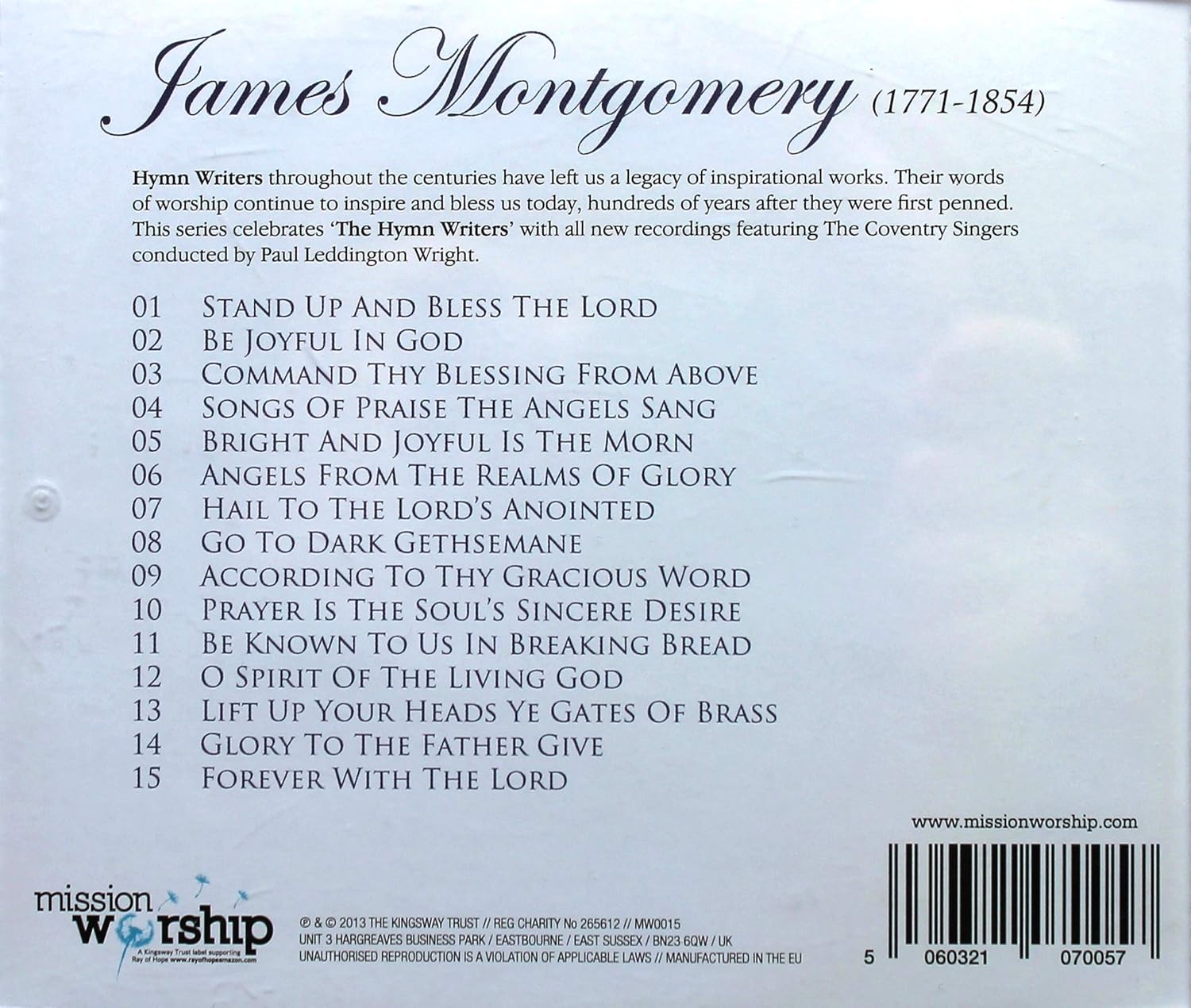 The Hymn Writers: James Montgomery