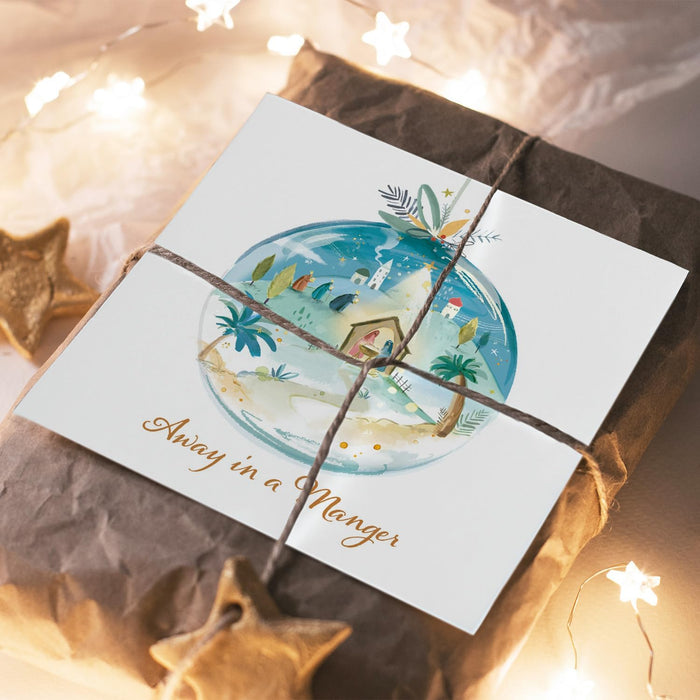 Compassion Christmas Card: Away In a Manger Nativity Bauble (pack of 10