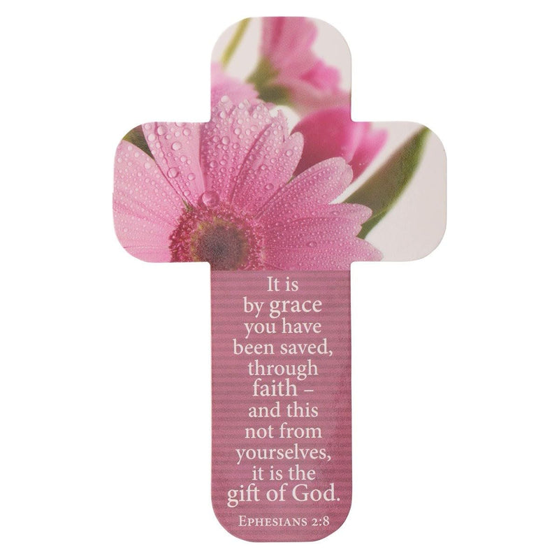 Pink Flower Cross Bookmark