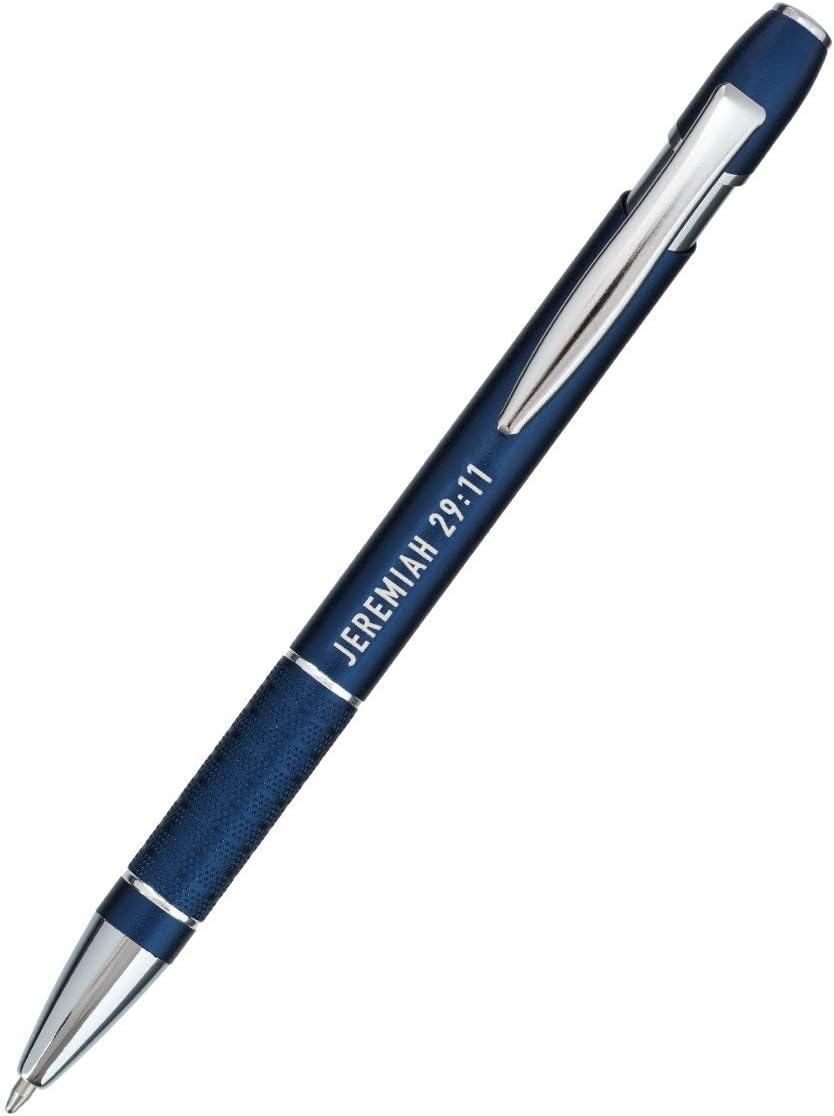Christian Art Gifts I Know the Plans Blue Stylish Classic Ballpoint Pen in Matching Gift Case - Jeremiah 29:11 Bible Verse Refillable Retractable Medium Black Ink for Journal, Planner, Writing, Notes