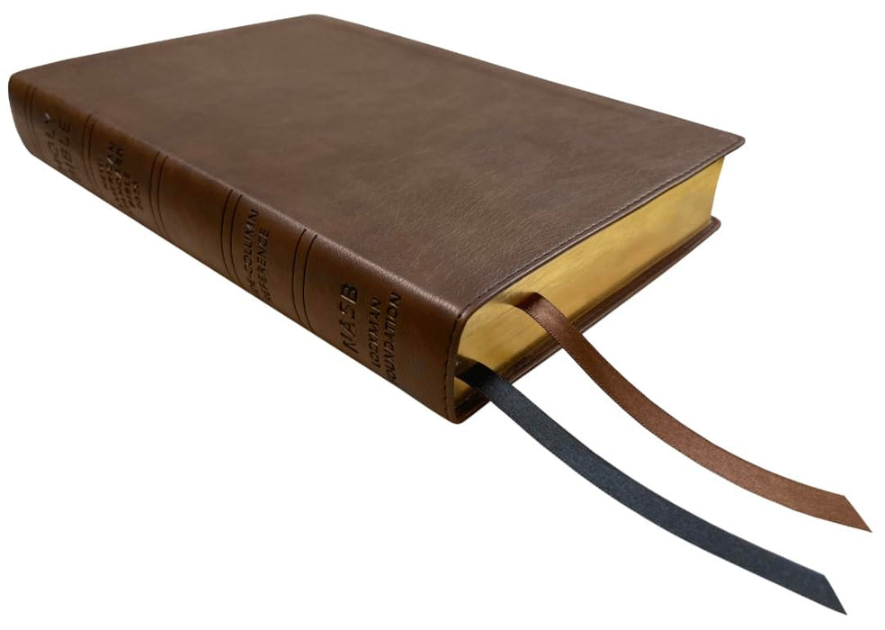 NASB 2020 Side-Column Reference Bible, Brown, Leathertex