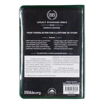 LSB Compact Bible, Forest Green