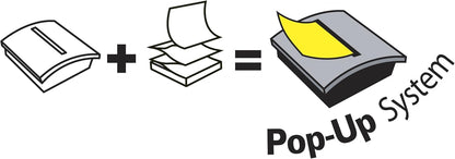 Post-it 51253 Dispenser da Tavolo Ricaricabile e 1 Post-it Blocchetto Fogli Adesivi, 169 x 115, Giallo Chiaro