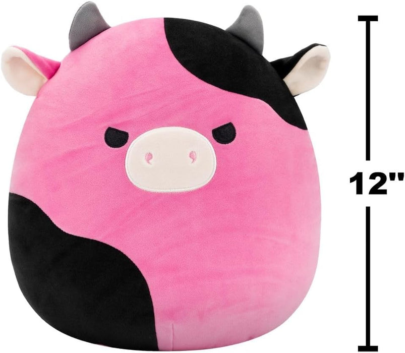 Squishmallows Original 12-Inch Pollyanna the Black and Pink Cow
