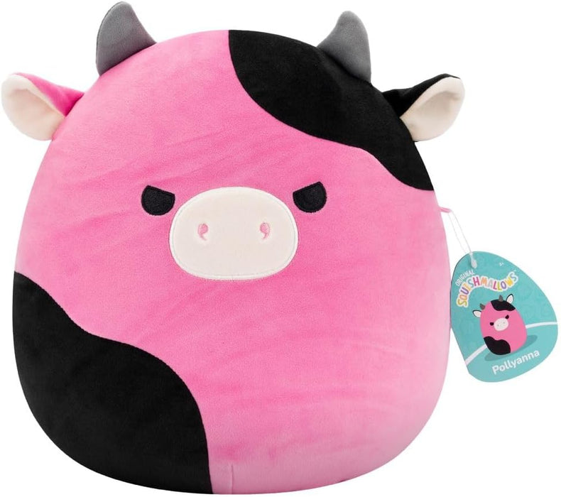 Squishmallows Original 12-Inch Pollyanna the Black and Pink Cow