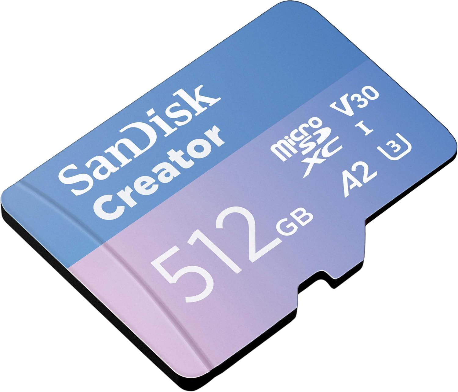 SanDisk Creator microSDXC UHS-I + SD adapter 512 B (For Smartphones, Camera's and Drones, 5,3K & 4K, A2, C10, V30, U3, Speeds up to 190 MB/s, 3 months Adobe Lightroom included