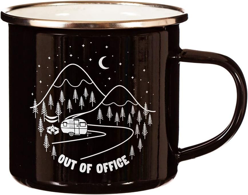 Sass & Belle Out of Office Enamel Black Mug
