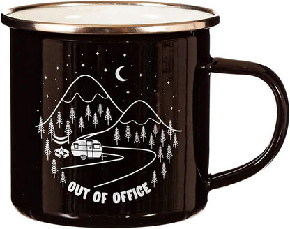 Sass & Belle Out of Office Enamel Black Mug
