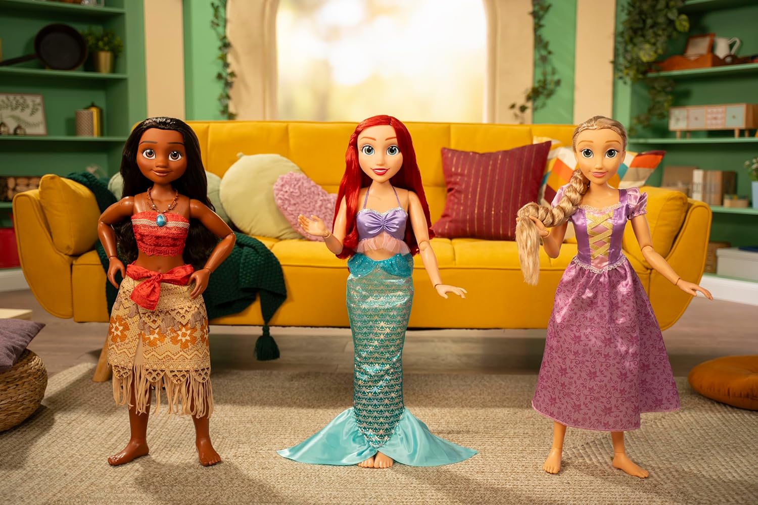 Disney Princess Rapunzel Doll Playdate by Jakks Pacific 32"/81 cm Tall and Poseable, My Size Articulated Doll in Purple Dress, Comes with Brush to Comb Her Long Golden Hair