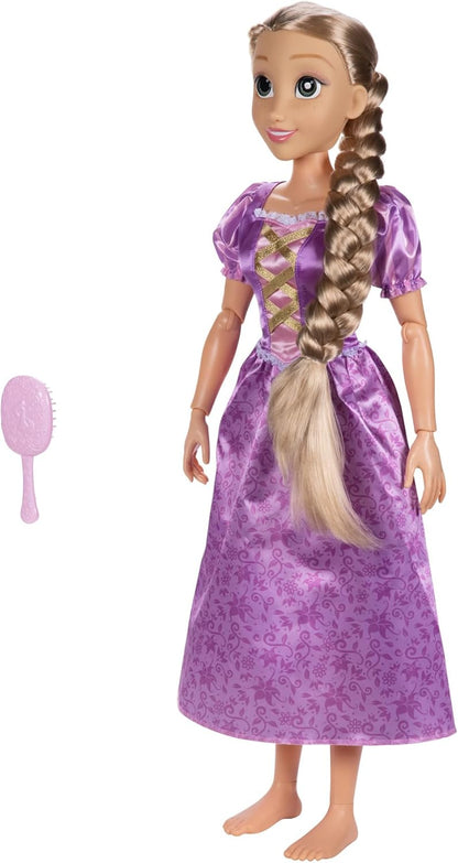 Disney Princess Rapunzel Doll Playdate by Jakks Pacific 32"/81 cm Tall and Poseable, My Size Articulated Doll in Purple Dress, Comes with Brush to Comb Her Long Golden Hair