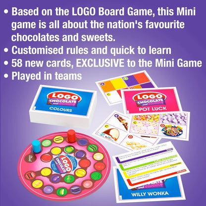 Drumond Park Logo Chocolate & Sweets Mini Board Game | Fun for Groups – Adults & Families | Travel-Size Trivia Game | Perfect for Parties & Game Nights