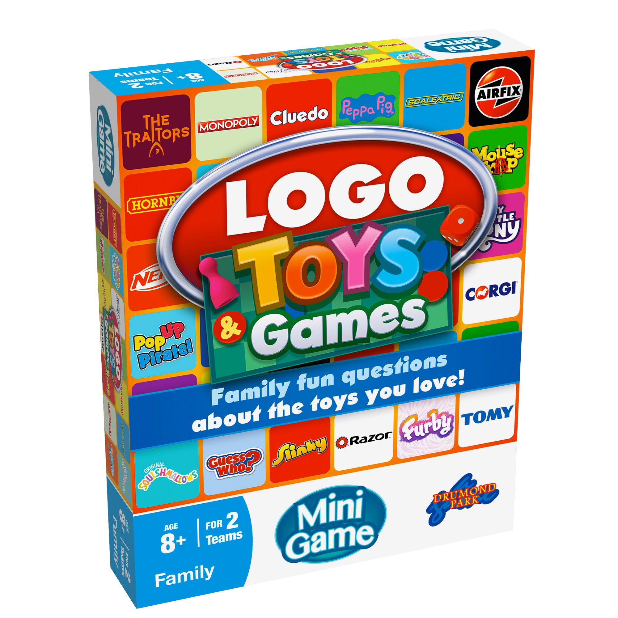Drumond Park LOGO Toys & Games Mini Board Game | Fun for Groups – Adults & Families | Travel-Sized Trivia Game | Ideal for Parties, Game Nights & Holiday Fun