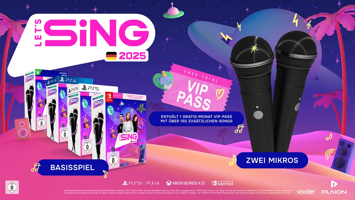 Let's Sing 2025 German Version (+ 2 Mics) (PlayStation 5) (AT-PEGI
