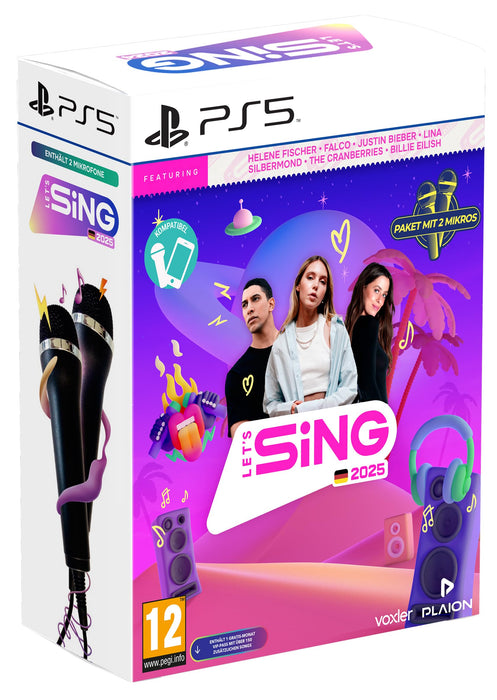 Let's Sing 2025 German Version (+ 2 Mics) (PlayStation 5) (AT-PEGI