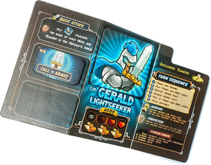 Kingdom Rush: Rift in Time - Sir Gerald Lightseeker vs J.T. Board Game Expansion - New Heroes, New Challenges! Strategy Game, Ages 12+, 1-4 Players, 60-90 Minute Playtime, Made by Lucky Duck Games